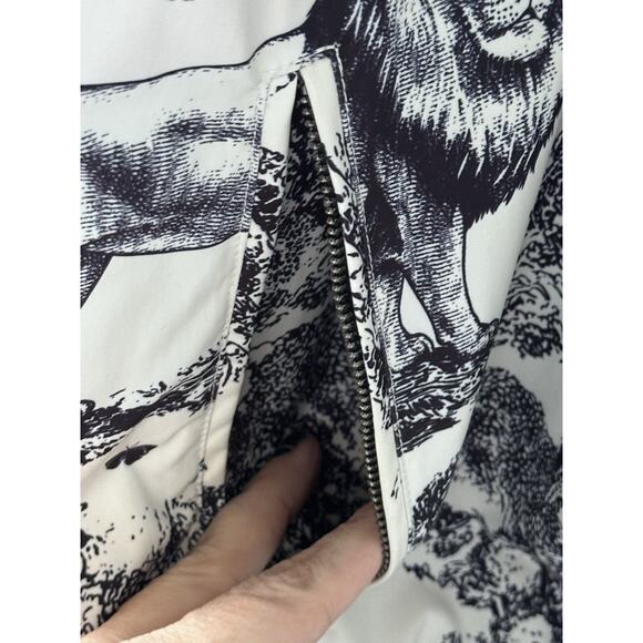 Ellandemm Women's Black White Toile Coat Jacket Zip XXXL 3x $120 - Picture 14 of 16